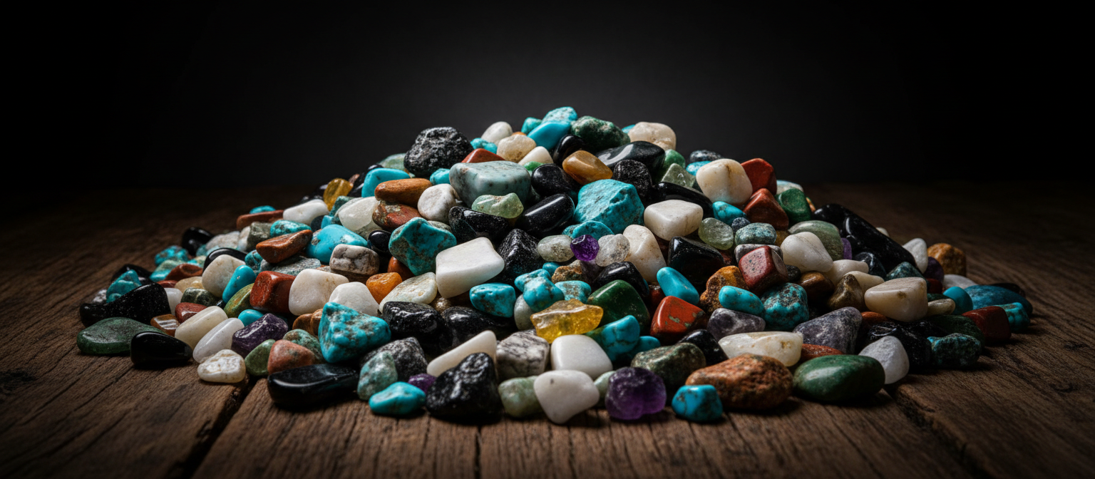 Precious stones gathered for the temple